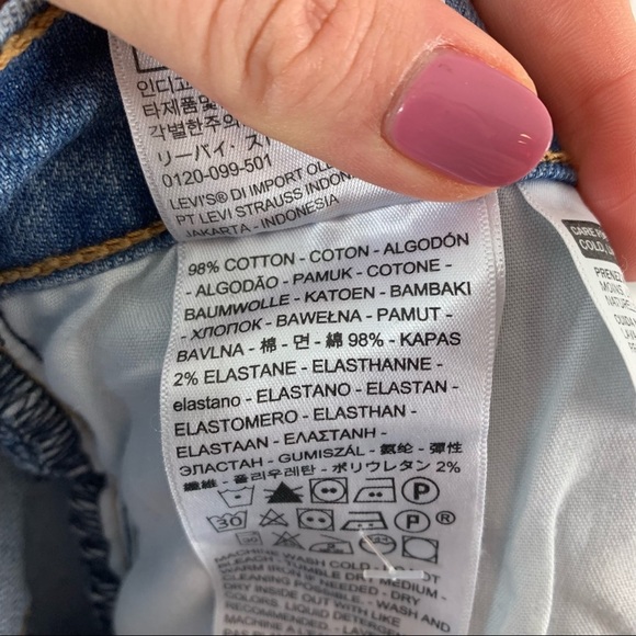 Levis Wedgie Distressed Skinny Jeans 27 Button Fly - Picture 8 of 8